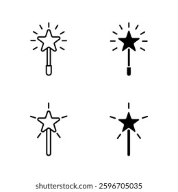 Magic wand icon set color editable