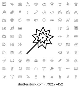 Magic wand icon. set of outline entertainment icons.