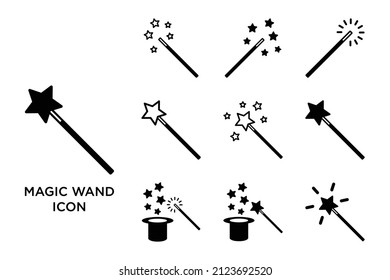 magic wand icon set vector design template simple and clean