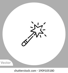 Magic wand icon sign vector,Symbol, logo illustration for web and mobile