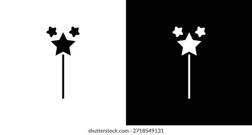 Varita mágica icono silueta Ilustración vectorial aislado estilo plano