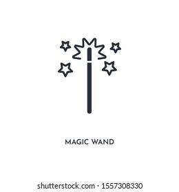 magic wand icon. simple element illustration. isolated trendy filled magic wand icon on white background. can be used for web, mobile, ui.