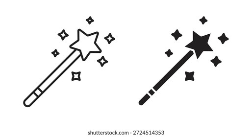 Ícone de varinha mágica em tendência plana simples design gráfico moderno elemento de logotipo abstrato