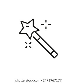 Magic wand icon. Simple magic wand icon for social media, app, and web design. Vector illustration.