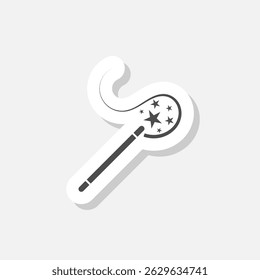 Magic wand icon sticker isolated on gray background