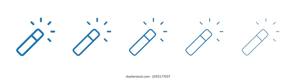 Magic wand icon Symbol collection thin outline set