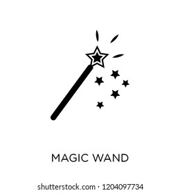 Magic wand icon. Magic wand symbol design from Fairy tale collection. Simple element vector illustration on white background.