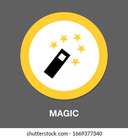 Magic wand icon. Magic wand symbol design from Fairy tale collection. Simple element vector illustration on white background