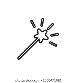 Magic wand icon symbol. Magic wand with star icon. vector illustration.