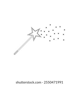 Magic wand icon symbol. Magic wand with star icon. vector illustration.