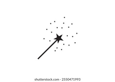 Magic wand icon symbol. Magic wand with star icon. vector illustration.