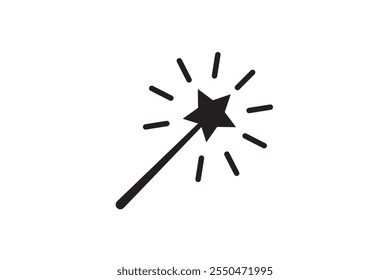 Magic wand icon symbol. Magic wand with star icon. vector illustration.