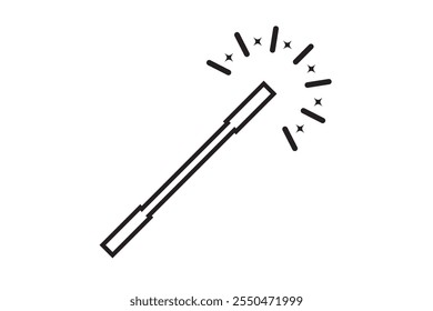 Magic wand icon symbol. Magic wand with star icon. vector illustration.