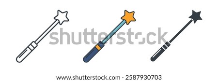 Magic Wand icon symbol vector illustration isolated on white background