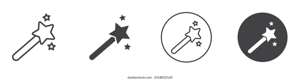 Magic wand icon thin line illustration