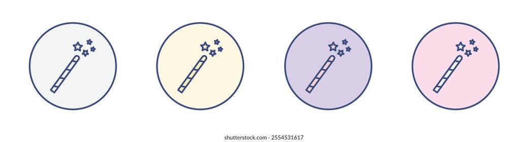 Magic wand icon Thin line flat illustration