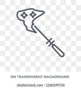 Magic wand icon. Trendy flat vector Magic wand icon on transparent background from Fairy Tale collection. High quality filled Magic wand symbol use for web and mobile