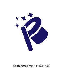 magic wand icon trendy flat design