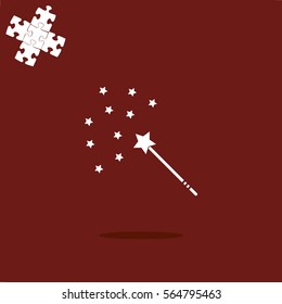 Magic wand icon vector