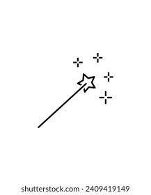 magic wand icon, vector best line icon.