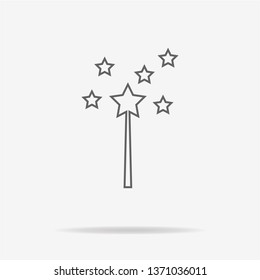 Magic wand icon.  Vector concept illustration for design.