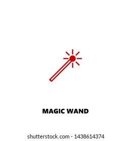 magic wand icon. magic wand vector design. sign design. red color