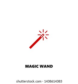 magic wand icon. magic wand vector design. sign design. red color