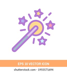 Magic Wand icon vector design. Carnival symbol for your website design, logo, app, UI. Eps10 vector illustration.