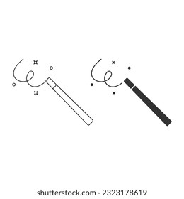 Magic Wand Icon Vector Design.