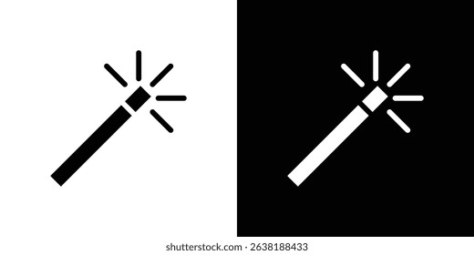 Magic wand icon Vector in flat style. Collection silhouettes