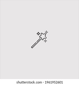 magic wand icon vector icon.Editable stroke.linear style sign for use web design and mobile apps,logo.Symbol illustration.Pixel vector graphics - Vector