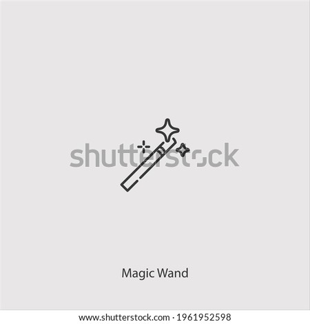 magic wand icon vector icon.Editable stroke.linear style sign for use web design and mobile apps,logo.Symbol illustration.Pixel vector graphics - Vector
