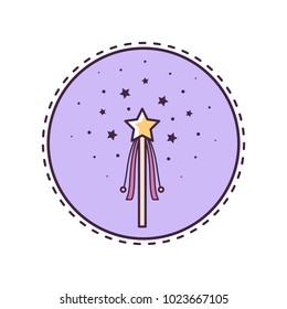 Magic wand. Icon. Vector illustration of a wand.