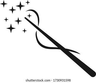 Ilustración vectorial de icono de varita mágica