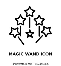 Magic wand icon vector isolated on white background, Magic wand transparent sign , line and outline elements in linear style