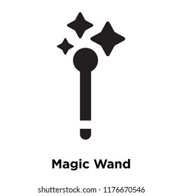 Magic Wand icon vector isolated on white background, logo concept of Magic Wand sign on transparent background, filled black symbol