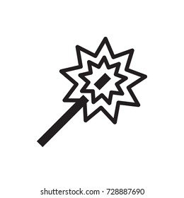 magic wand icon vector isolated on white background