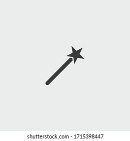 magic wand icon. magic wand vector on gray background