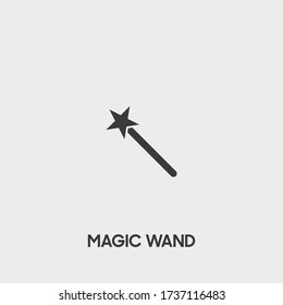 magic wand icon. magic wand vector on gray background