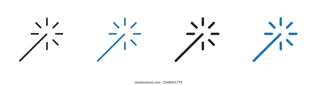 Magic wand icon Vector set outline