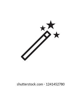 Magic wand icon vector. Magic wand sign outline on white background. Flat style for graphic design, logo, Web, UI, mobile app, EPS10