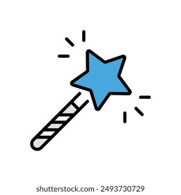Icono de varita mágica Vector ilustración de stock