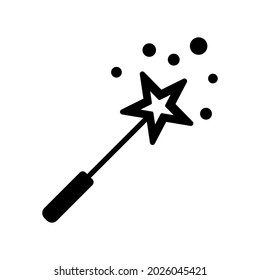 Vector de icono de varita mágica en estilo plano de moda