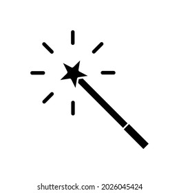 Vector de icono de varita mágica en estilo plano de moda