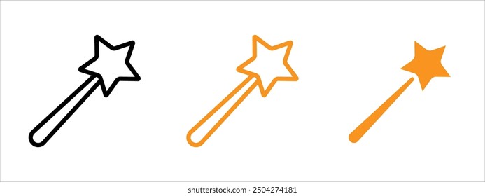 Diseño web de icono de varita mágica en Vector