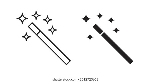 Magic wand icons in black fill and line style