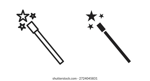 Magic wand ícones design logotipo, Pictograma Ícones