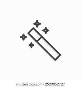 Magic wand icons set. filled and line illustration