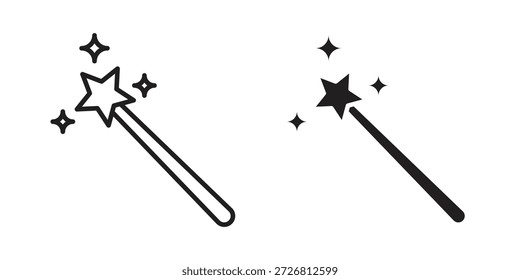 Magic wand icons vector collection for web designs. flat icons