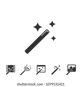 Magic wand icons vector image